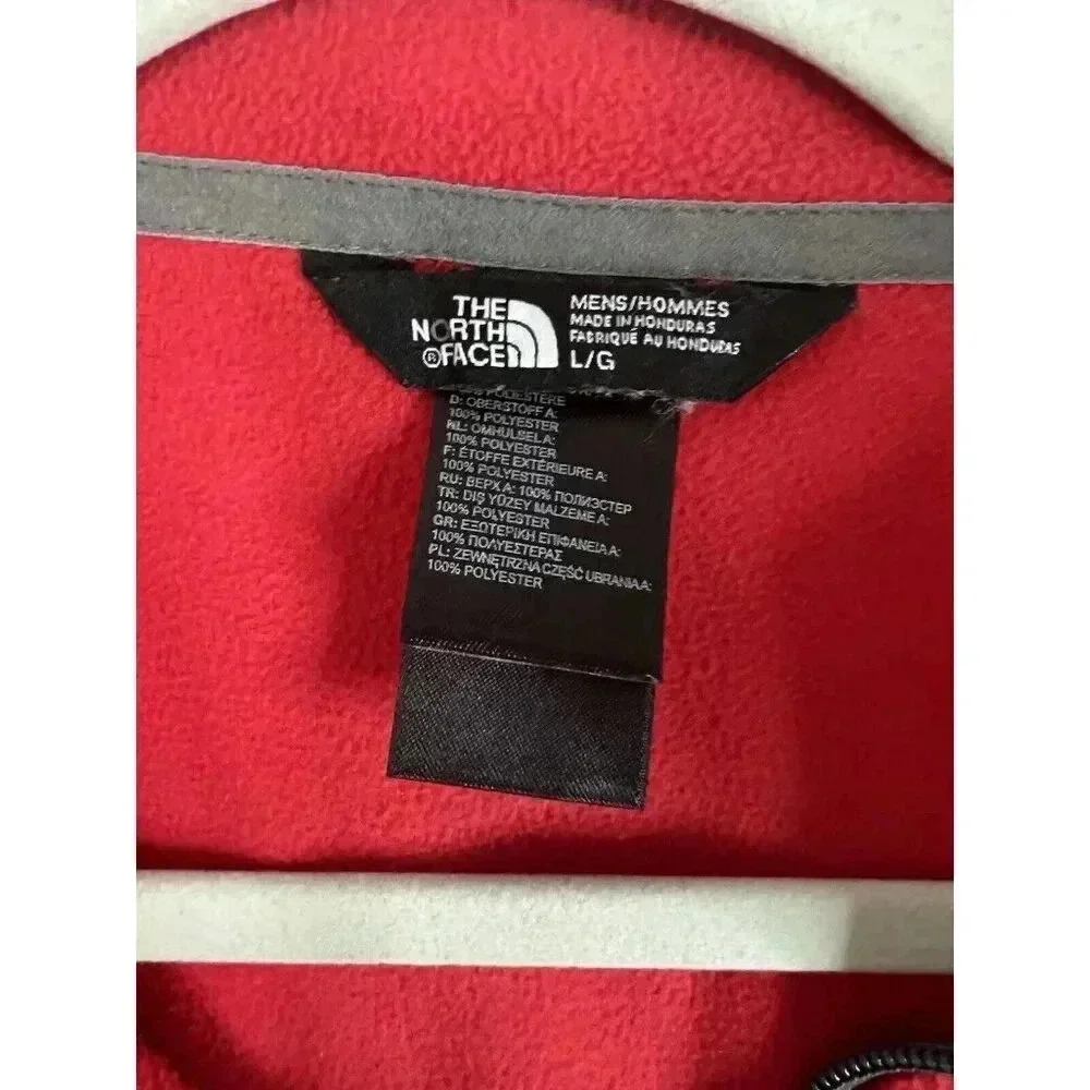 The North Face Men's Fleece Lined Red & Gray Full Zip Jacket - Size Large